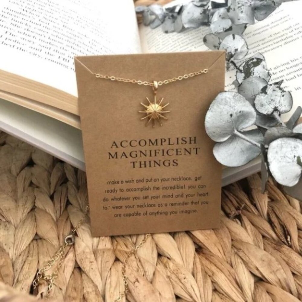 Accomplish‎ Magnificent Things Star Sun Necklace